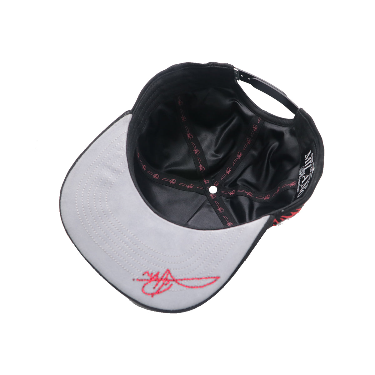 Premium Milano Unisex Broken Heart Snapback Hat 2612 Black/Red