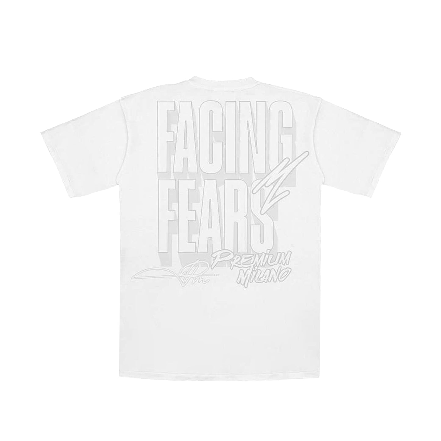 Premium Milano Mens Facing Fears Crew Neck T-Shirt CT261-108 White