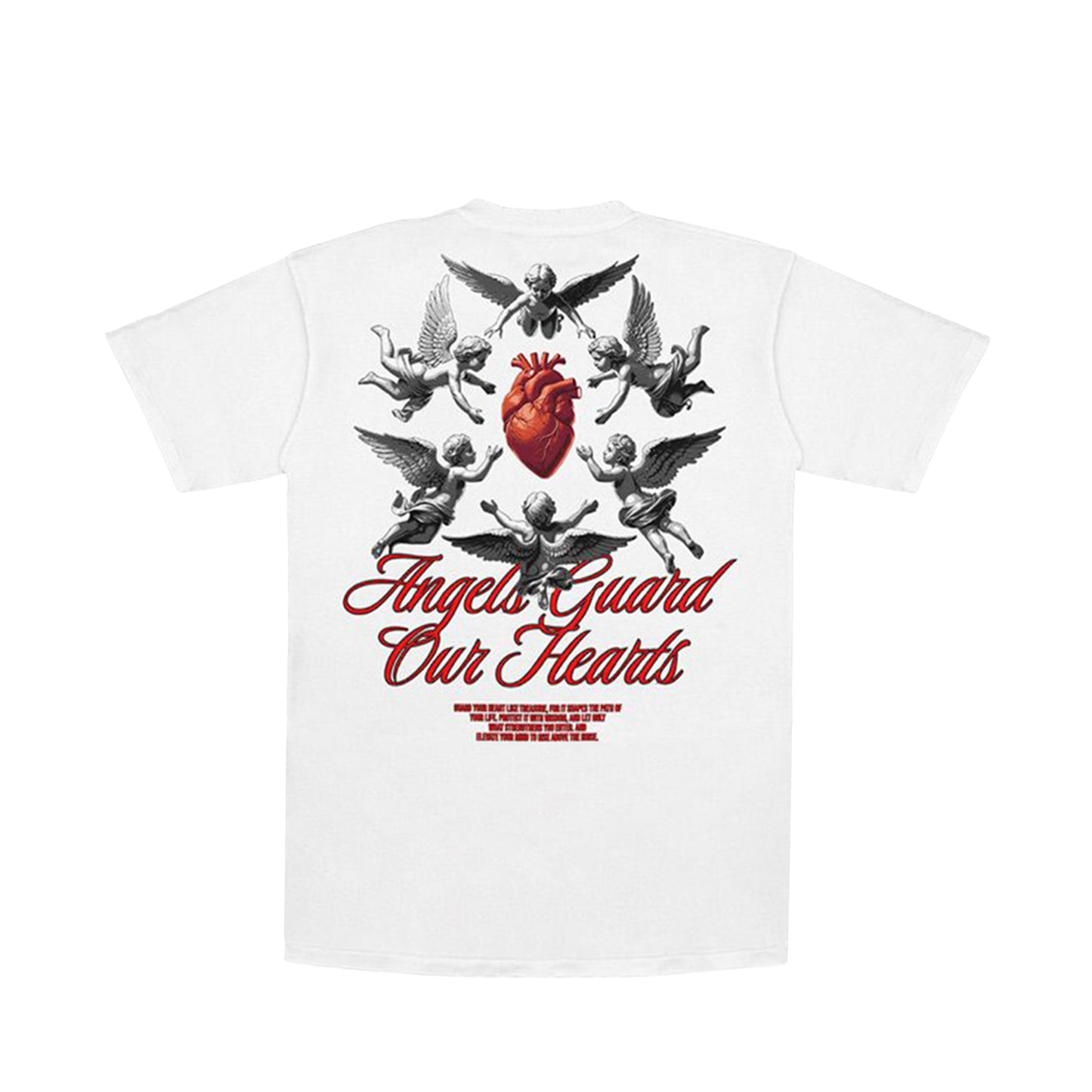 Premium Milano Mens Guard Your Heart Crew Neck T-Shirt CT261-121 White