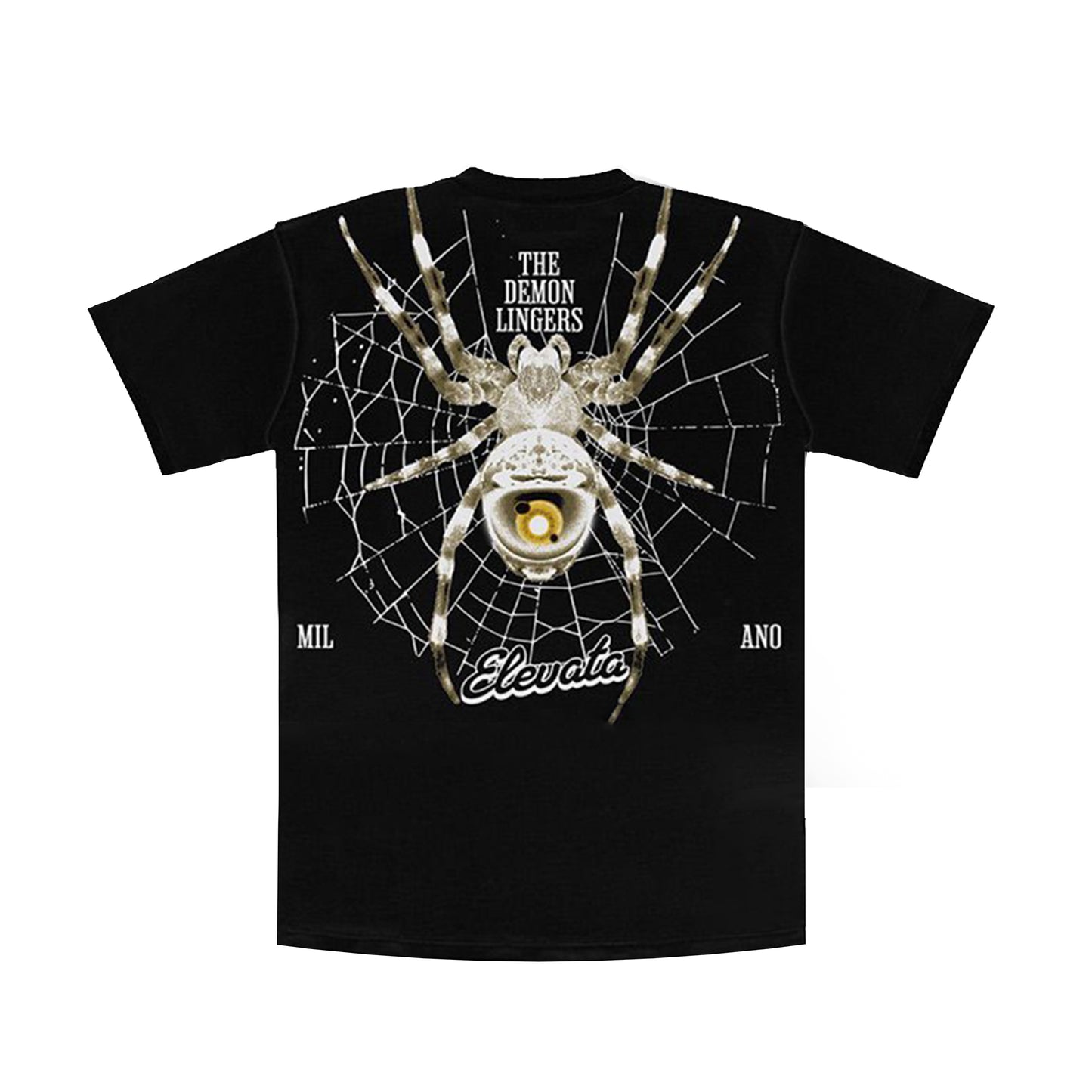 Premium Milano Mens Web Of Lies Crew Neck T-Shirt CT262-128 Black