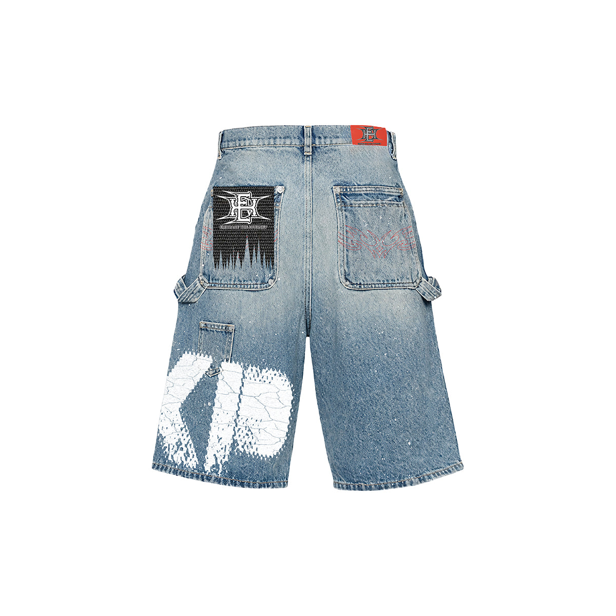 Expedition Mens Spray Paint Carpenter Denim Shorts EXDSS26220 Blue Denim