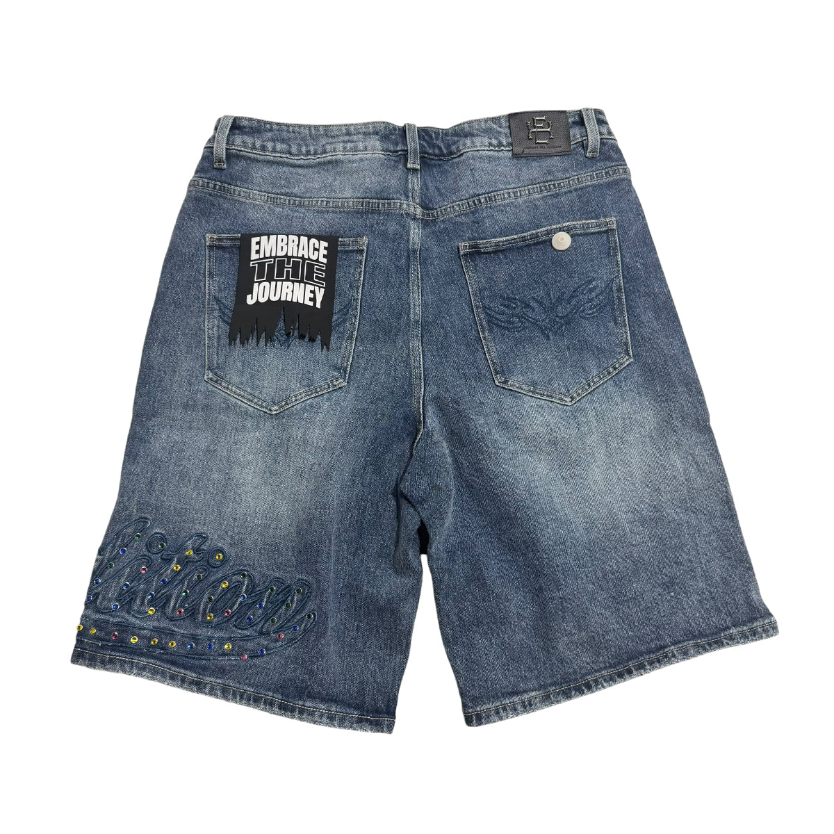Expedition Mens Take A Trip With Me Denim Shorts EXDSS26221 Marble Wash