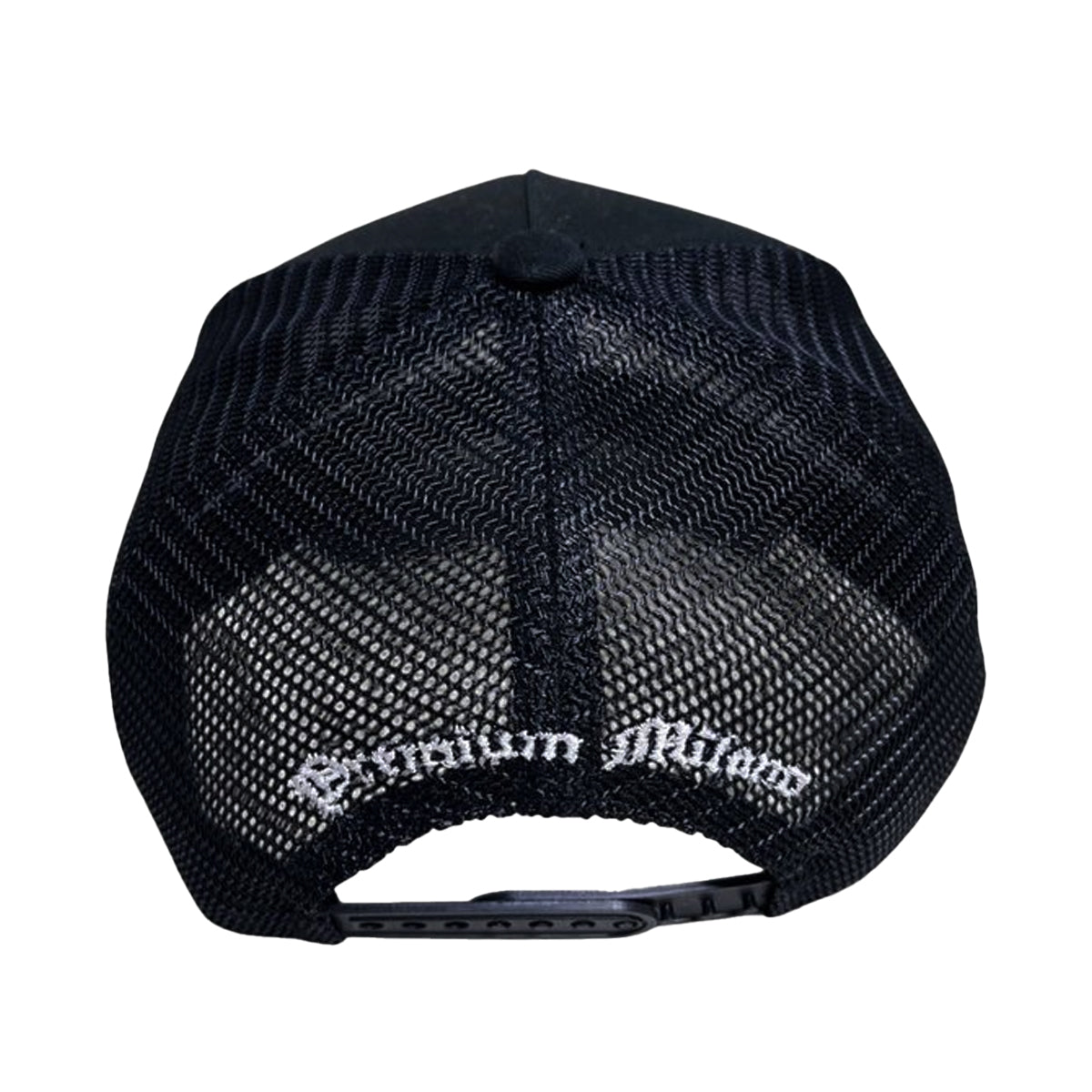 Premium Milano Mens 777 5-Panel Trucker Hat M777002 Black/White