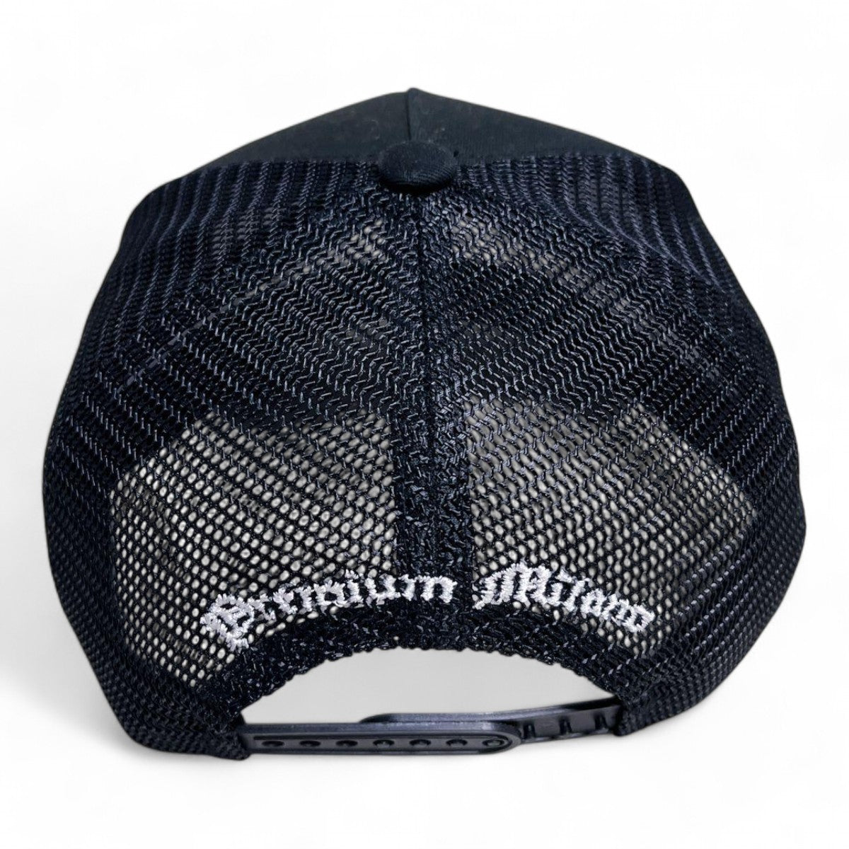 Premium Milano Mens 8Ball 5-Panel Trucker Hat M8101 Black/White/Silver