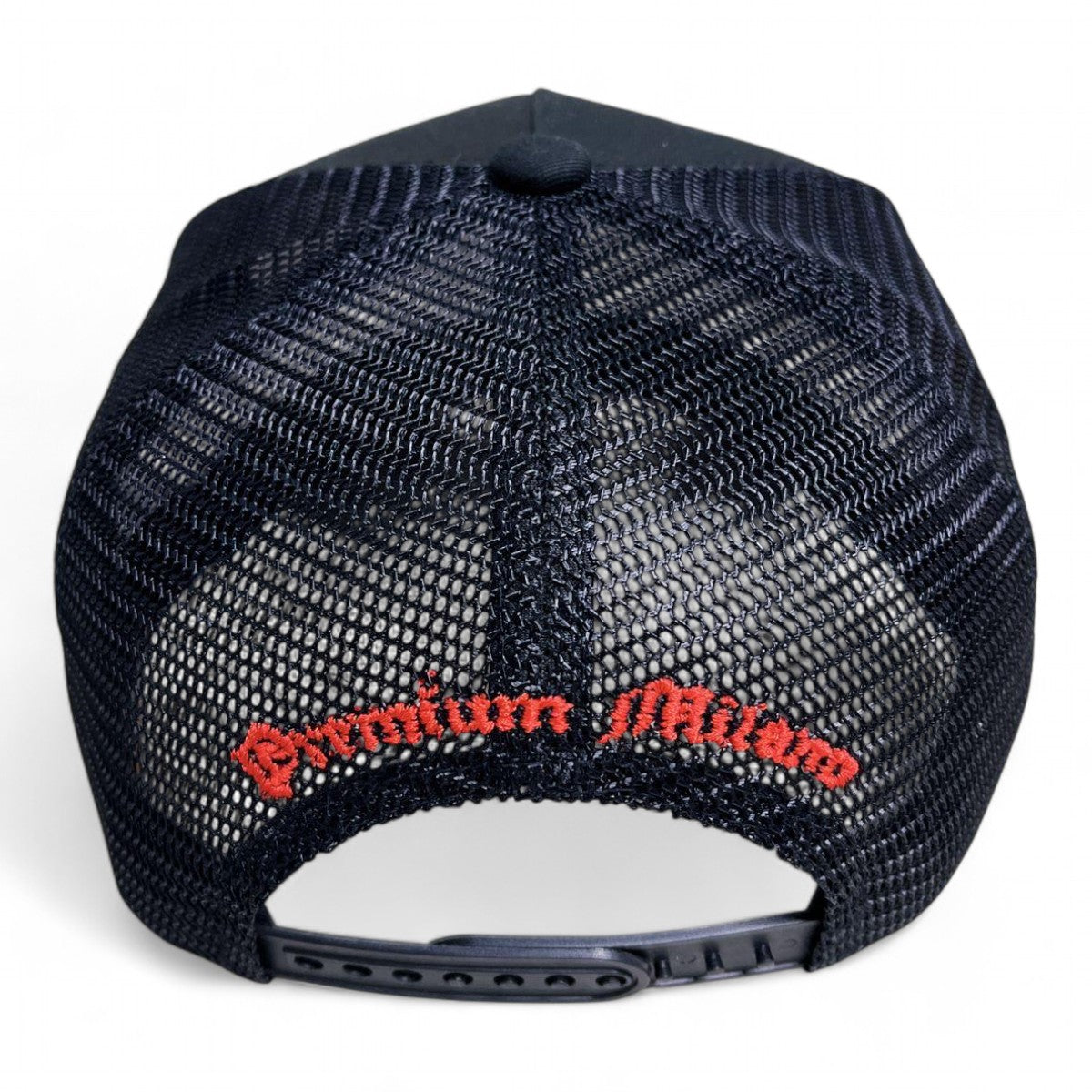 Premium Milano Mens Dice 5-Panel Trucker Hat MDICE103 Black/Red/Gold