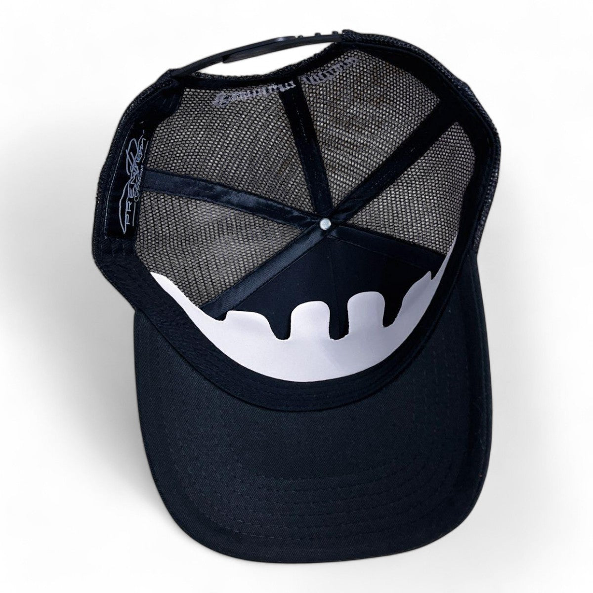 Premium Milano Mens M101 5-Panel Trucker Hat MPM104 Black/White