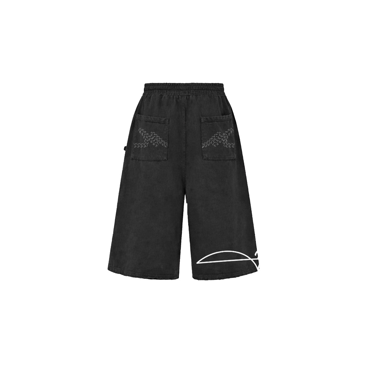 Premium Milano Mens Skater Denim Shorts PMDS26906 Black