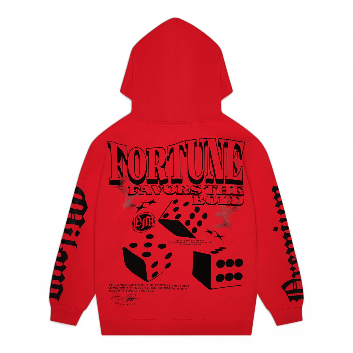 Premium Milano Mens Premium Dice Hoodie RHK4417 Red