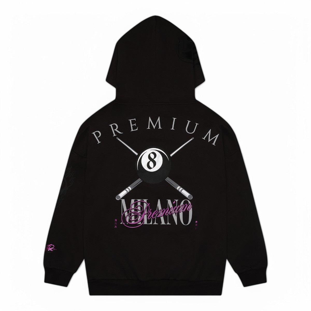 Premium Milano Mens Premium 8ball Hoodie RHK4419 Black