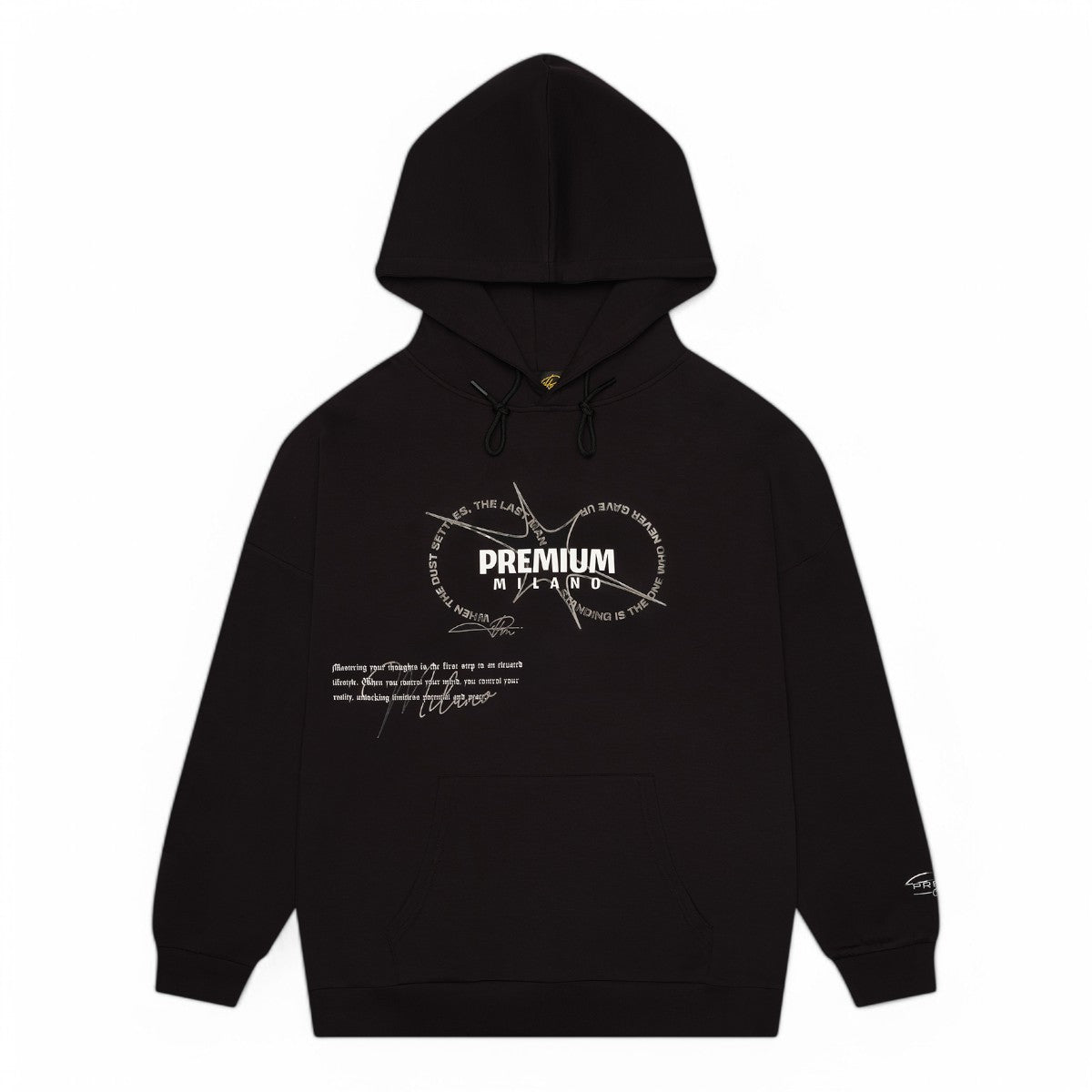 Premium Milano Mens Premium Brain Design Hoodie RHK4423 Black