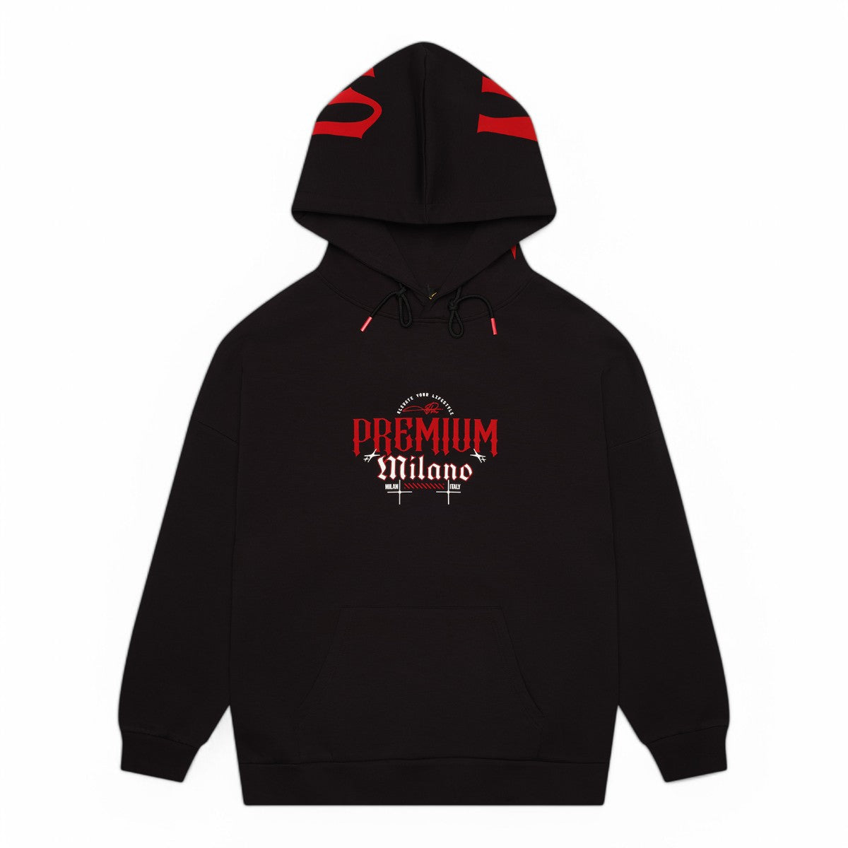 Premium Milano Mens Premium Bred Hoodie RHK4607 Black