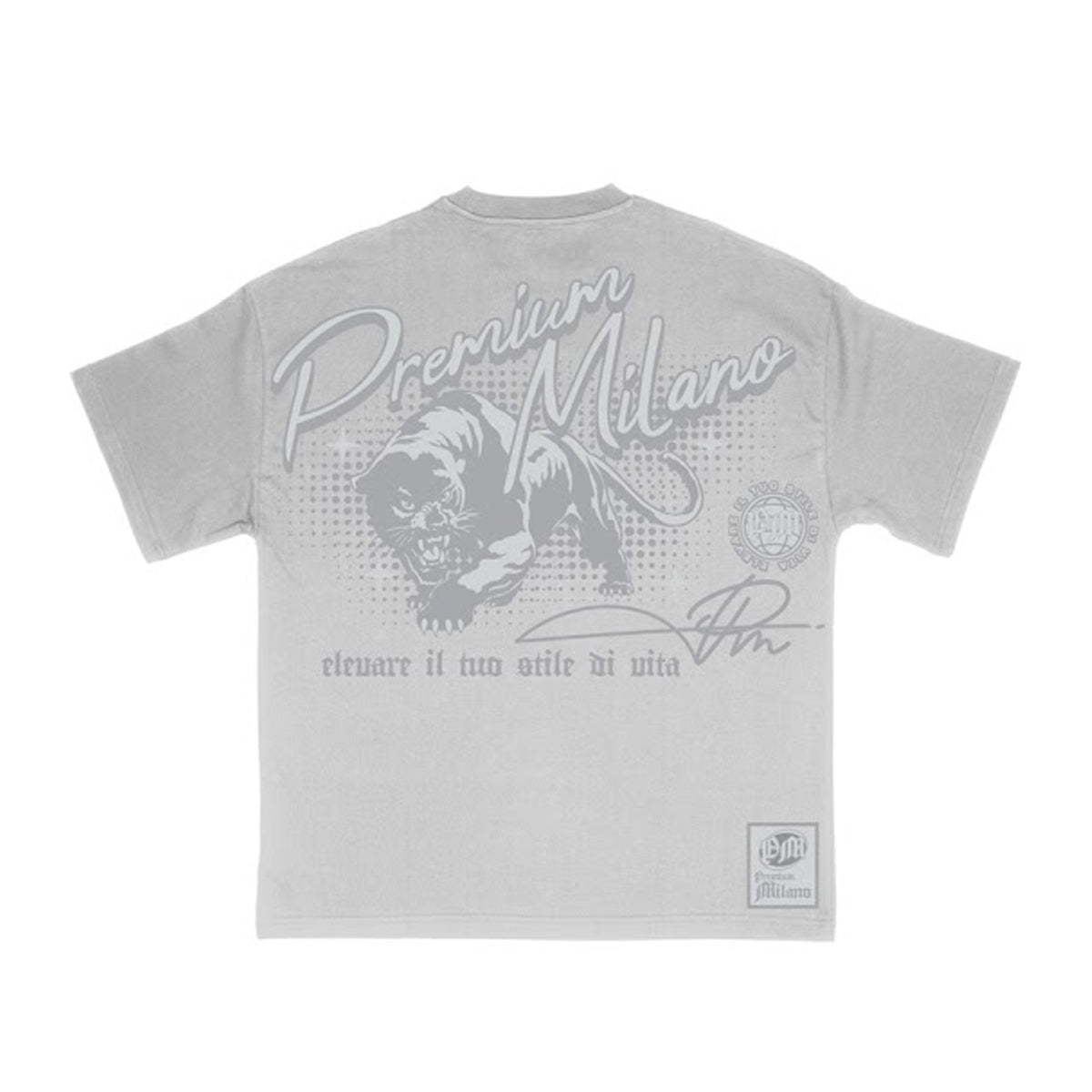 Premium Milano Mens Premium Panthera Crew Neck T-Shirt S25331-05 Gray