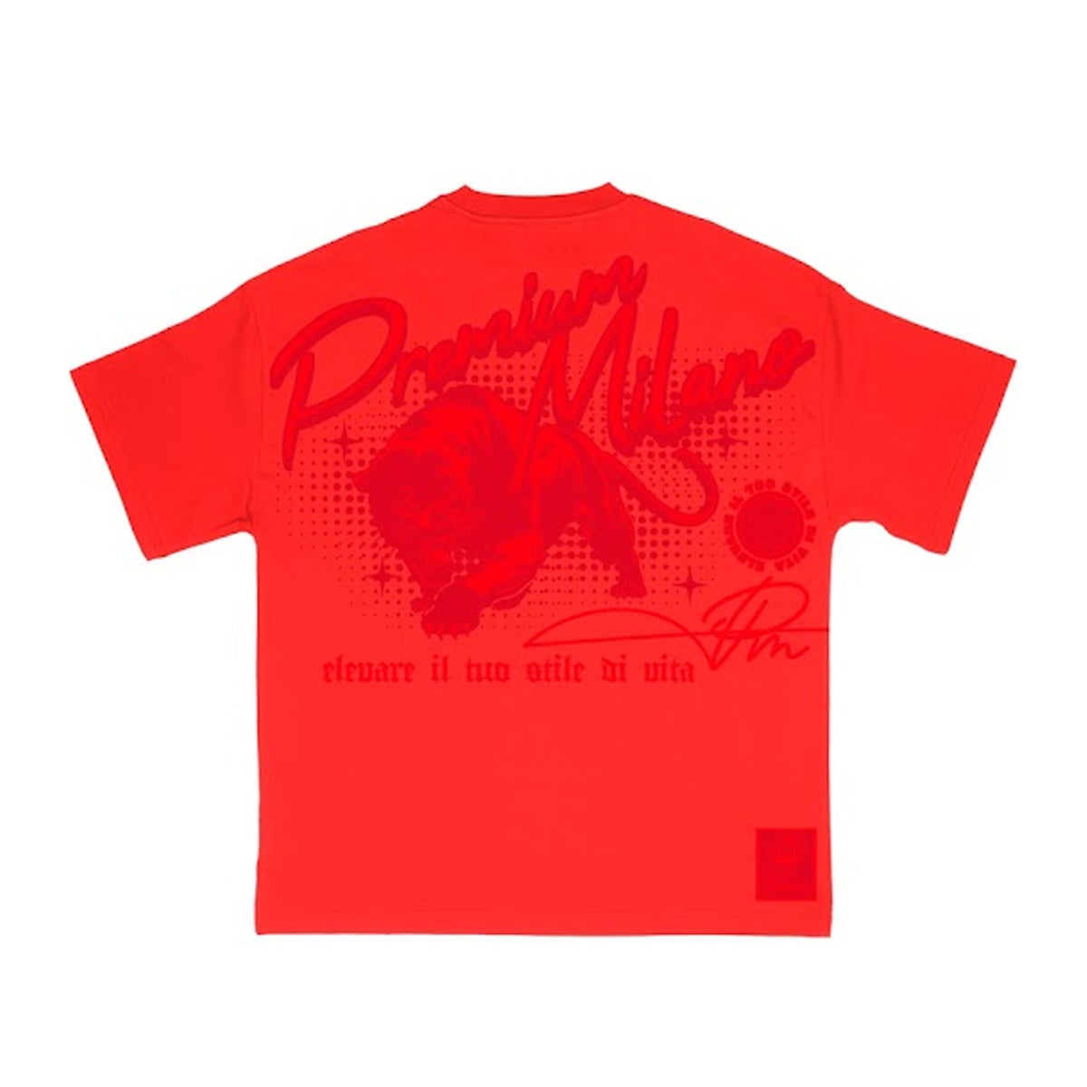 Premium Milano Mens Premium Panthera Crew Neck T-Shirt S25331-05 Red
