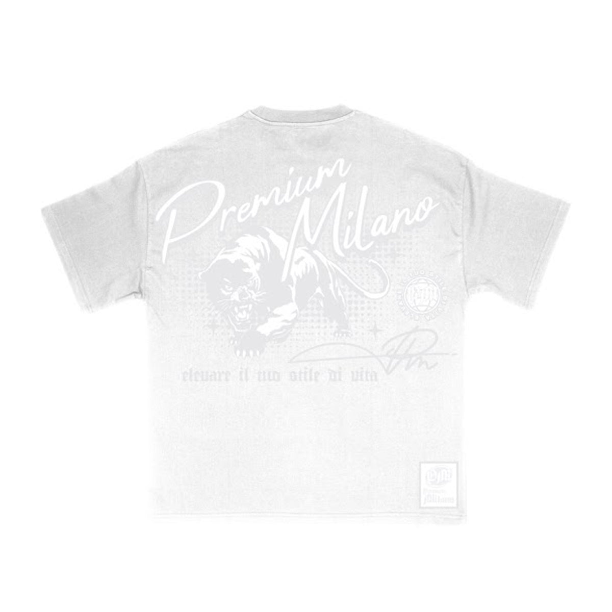 Premium Milano Mens Premium Panthera Crew Neck T-Shirt S25331-05 White