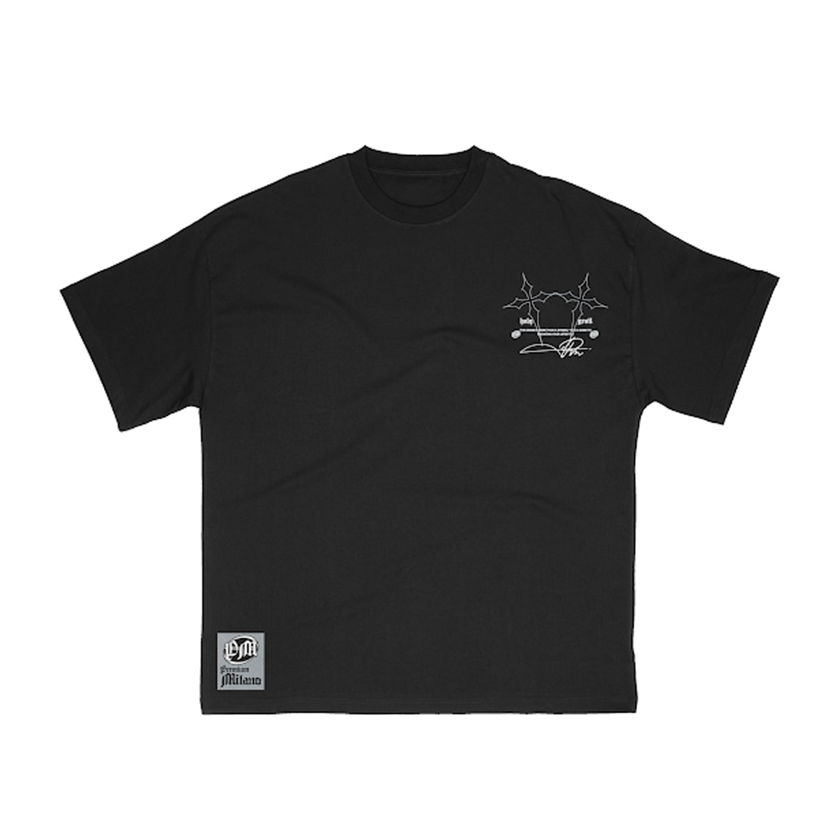 Premium Milano Mens Cross Wings Crew Neck T-Shirt S25331-06 Black