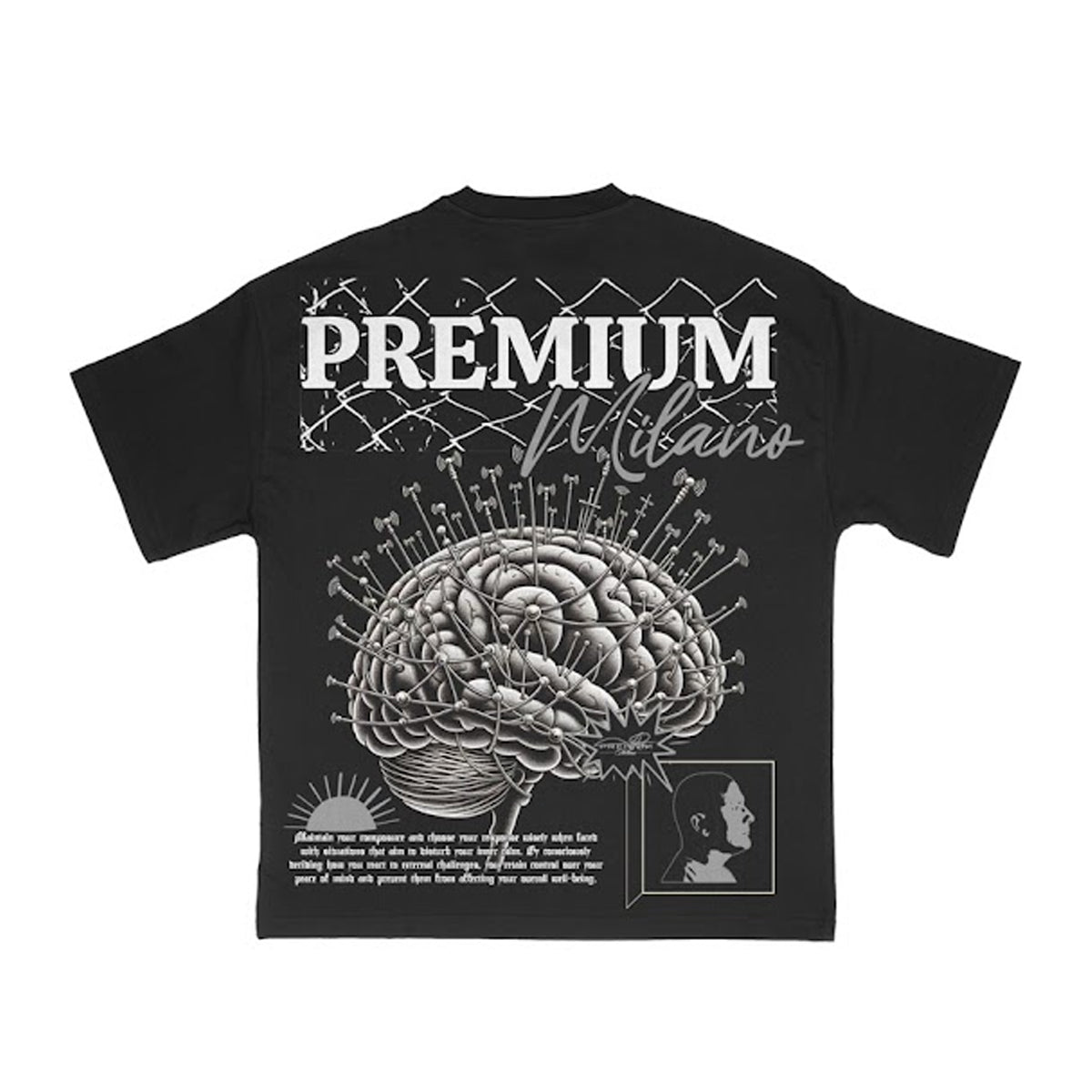 Premium Milano Mens Premium Concious Crew Neck T-Shirt S25331-07 Black