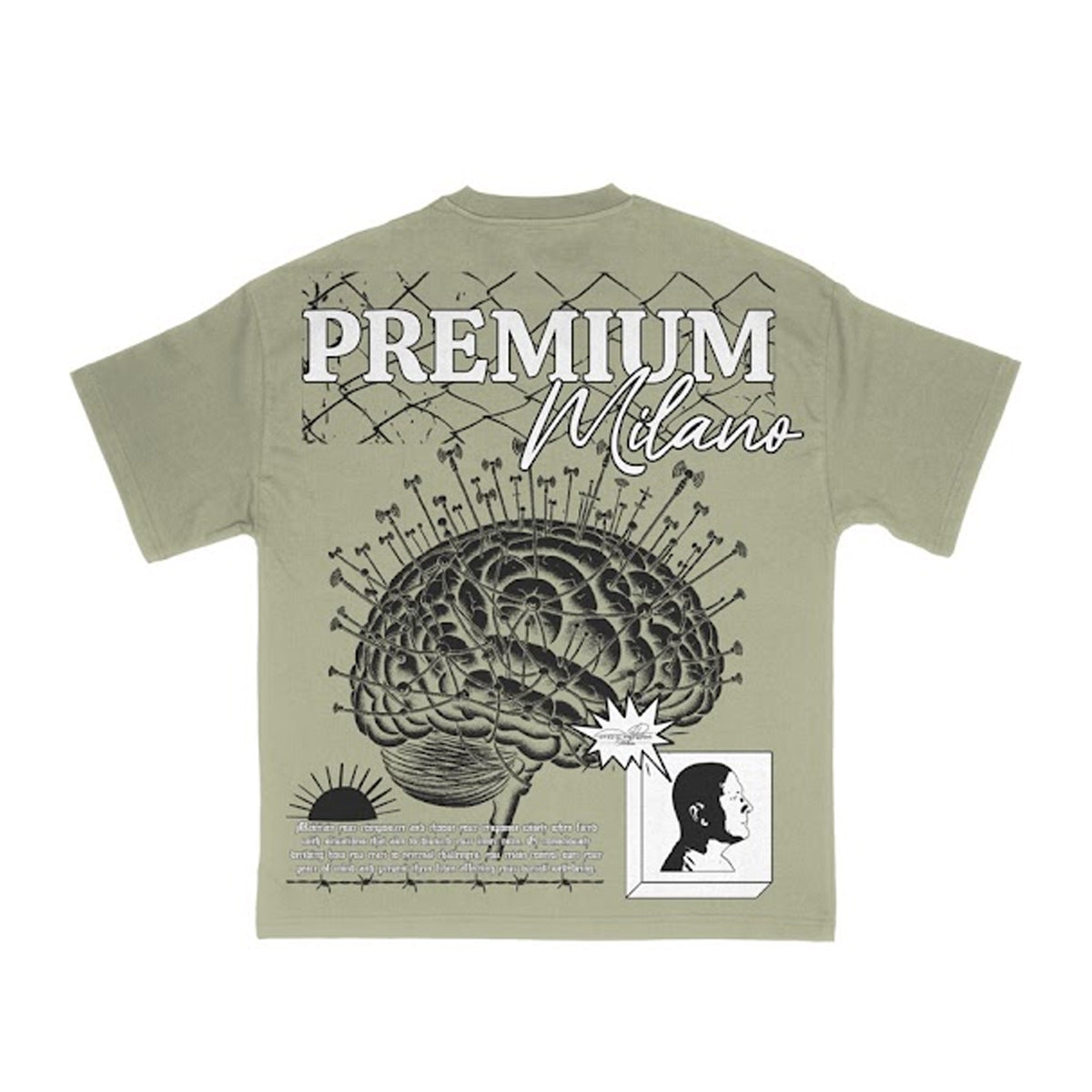 Premium Milano Mens Premium Concious Crew Neck T-Shirt S25331-07 Sage