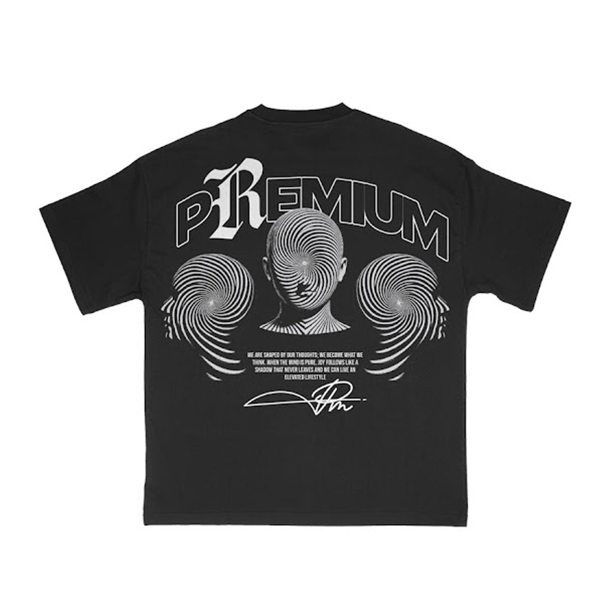 Premium Milano Mens Hypnotized Minds Crew Neck T-Shirt S25331-15 Black
