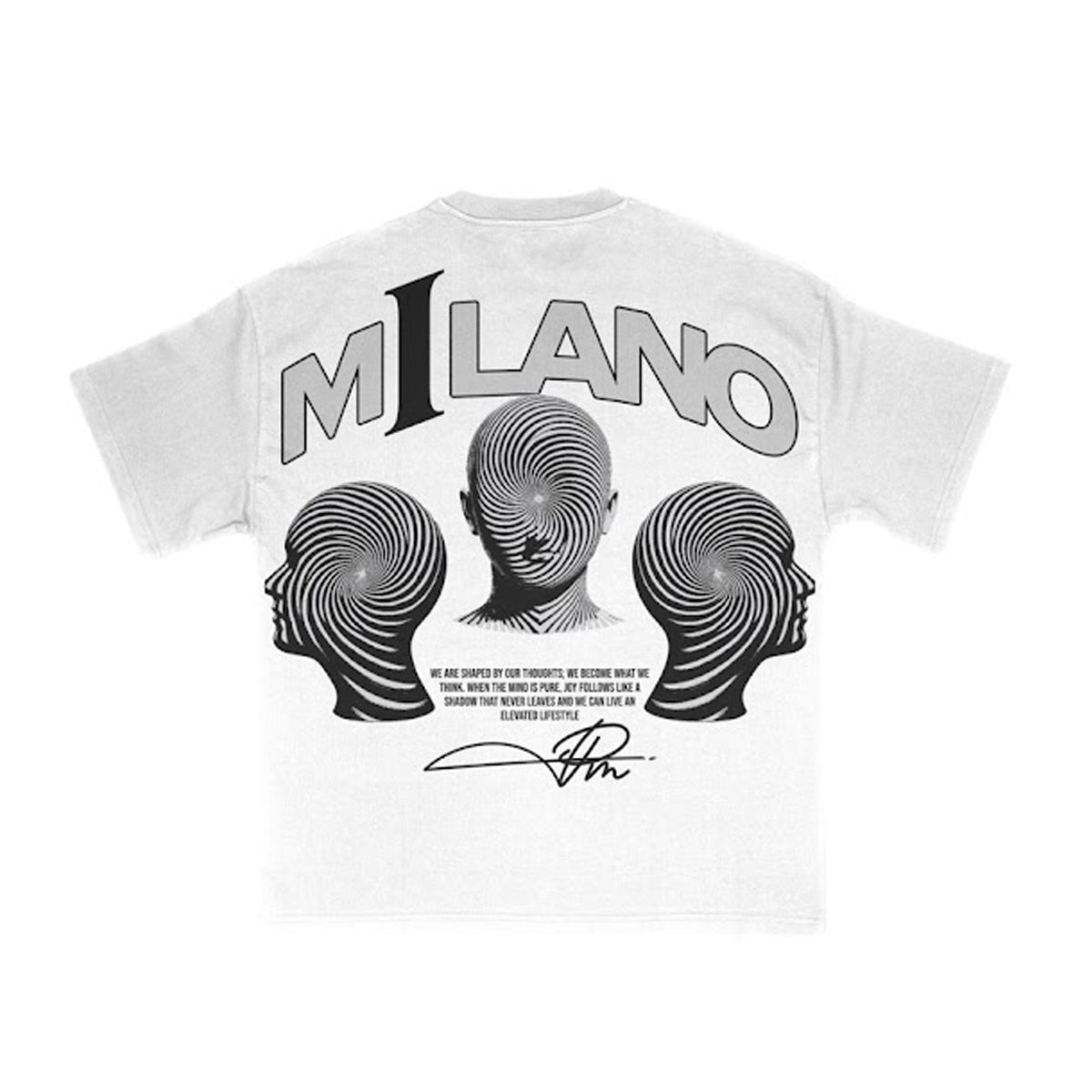 Premium Milano Mens Hypnotized Minds Crew Neck T-Shirt S25331-15 White