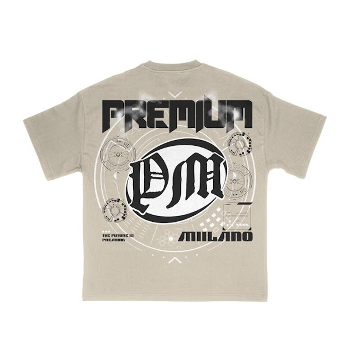 Premium Milano Mens Future Gagues Crew Neck T-Shirt S25331-19 Beige