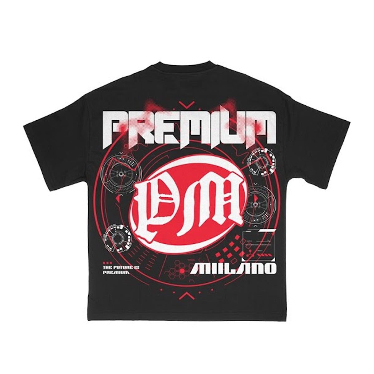 Premium Milano Mens Future Gagues Crew Neck T-Shirt S25331-19 Black