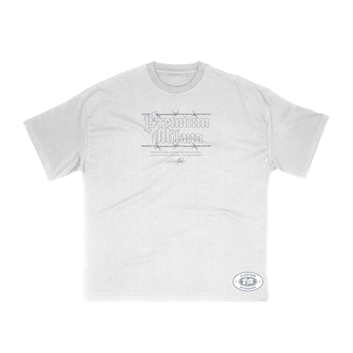 Premium Milano Mens Kiss Of Death Crew Neck T-Shirt S25331-22 White