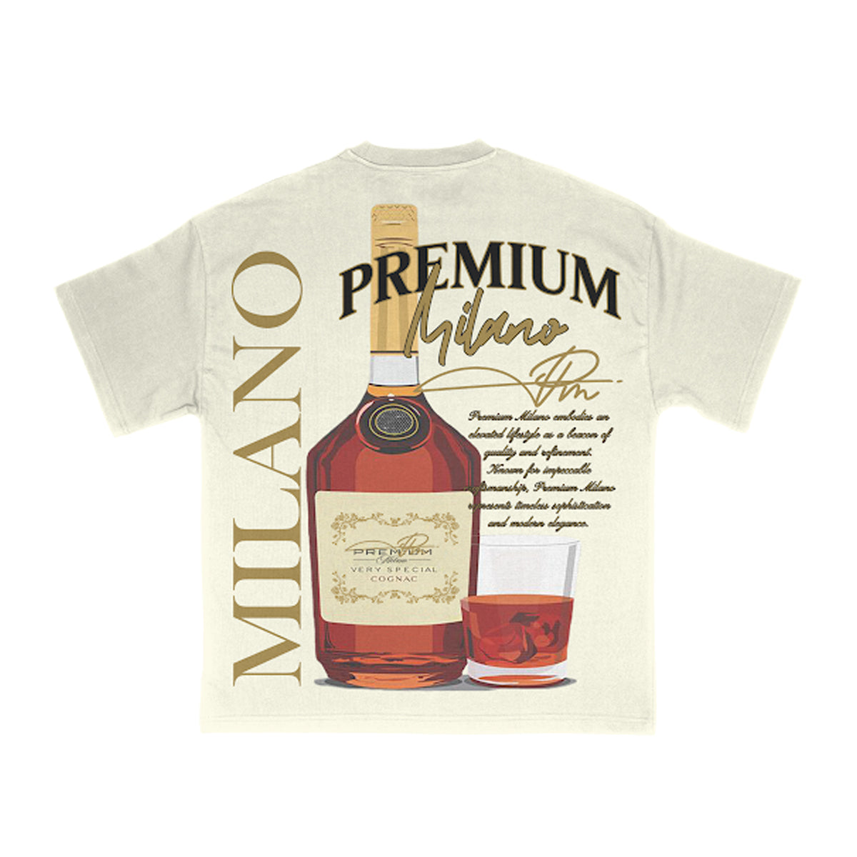 Premium Milano Mens Premium Cognac Crew Neck T-Shirt S25415-13 Cream