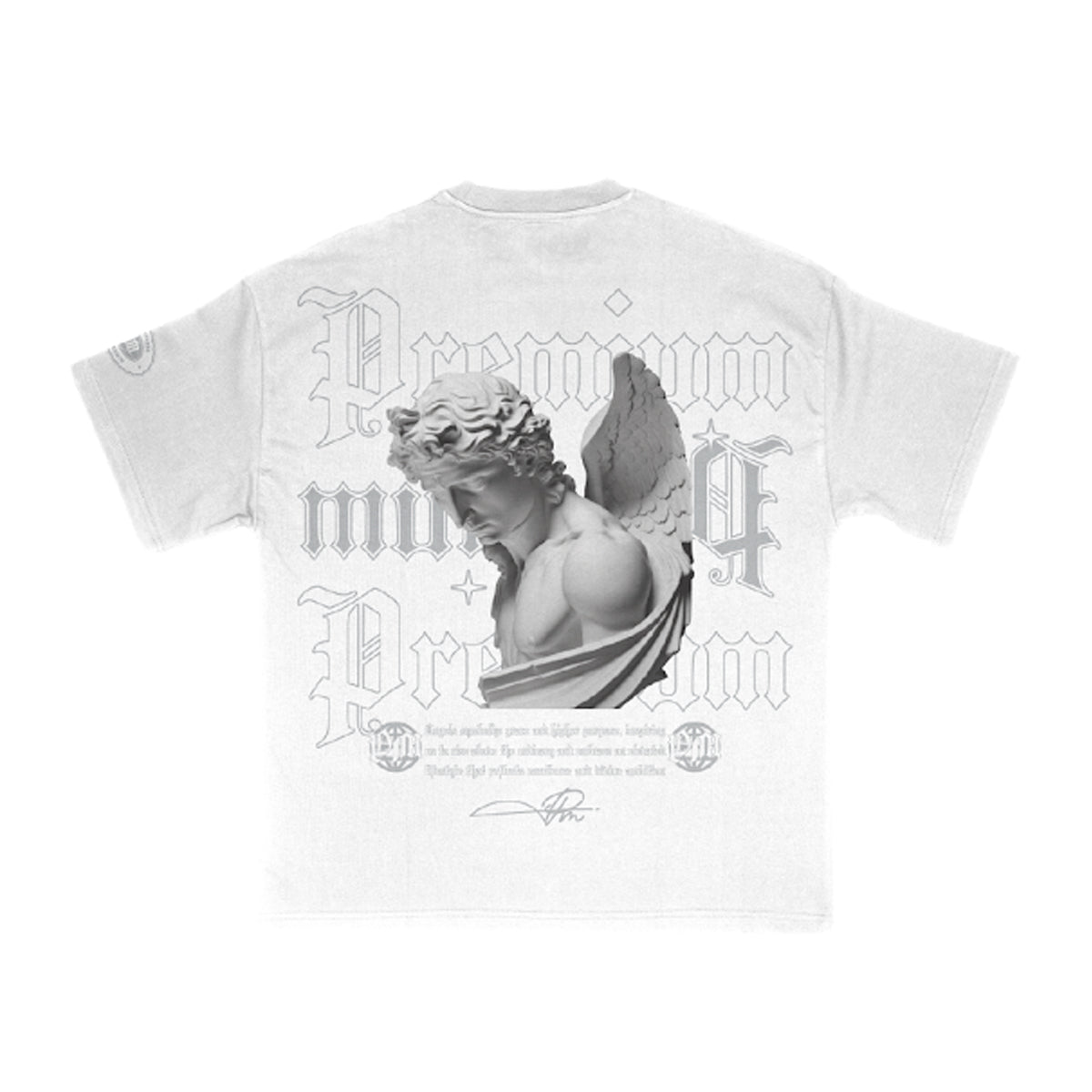Premium Milano Mens Guardian Angel Crew Neck T-Shirt S25415-20 White