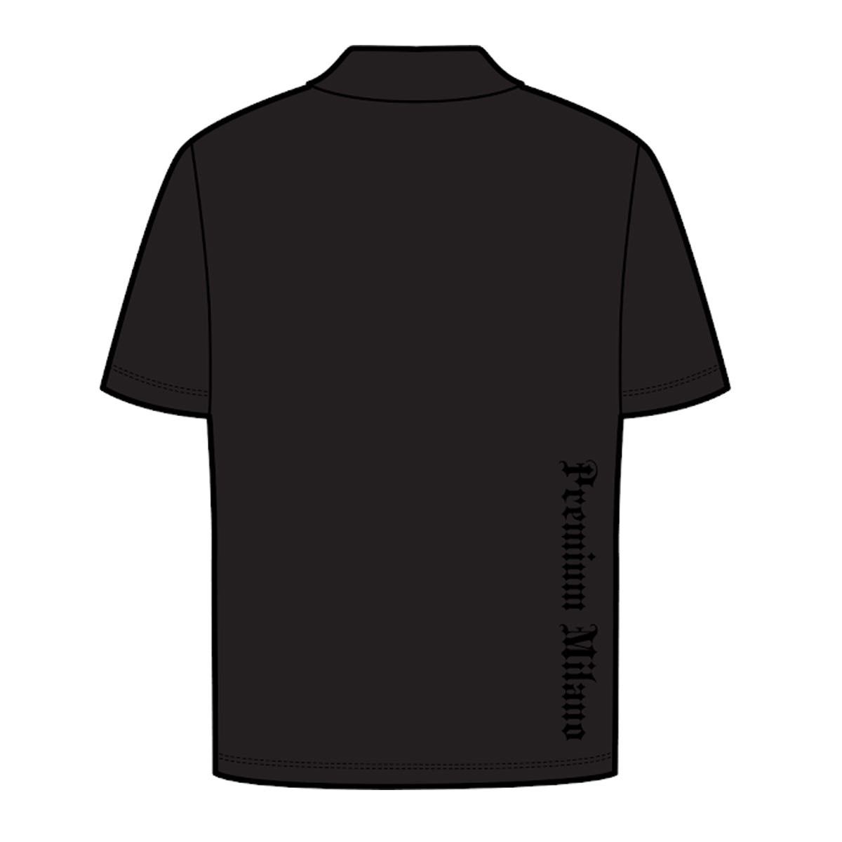 Premium Milano Mens Milano Tonal Emblem Polo Shirt S25415-52 Black
