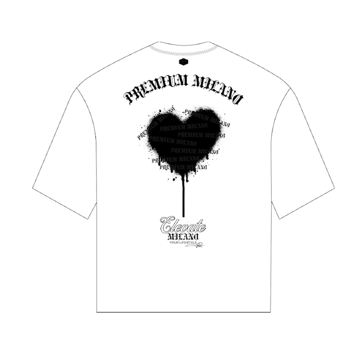 Premium Milano Mens Bleeding Heart Crew Neck T-Shirt S25415-53 White