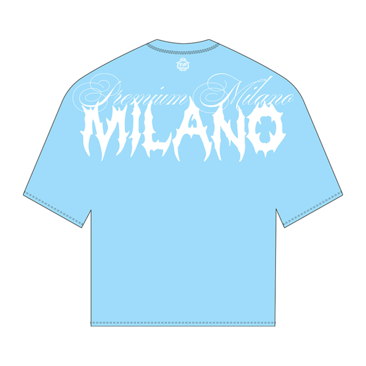 Premium Milano Mens Premium Love Card Crew Neck T-Shirt S2551-50 Sky Blue
