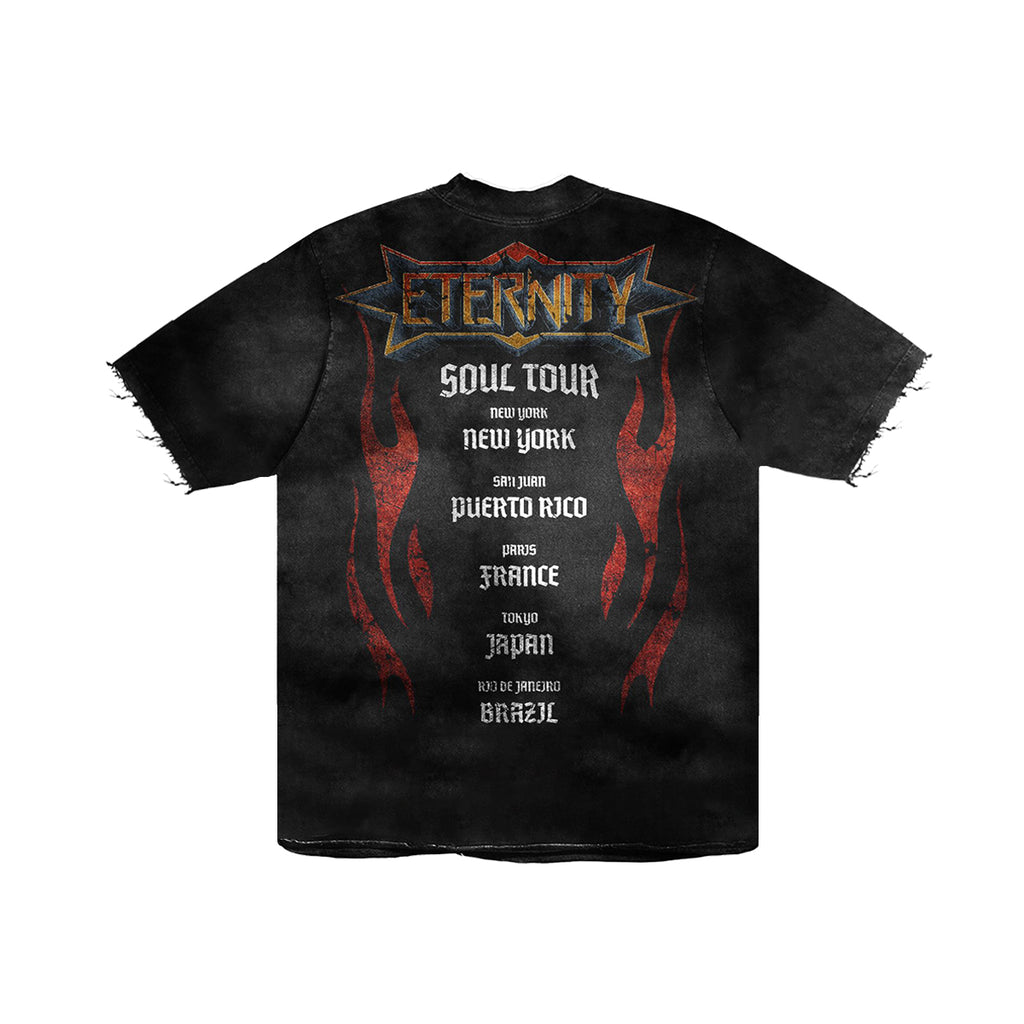 Fly As Eli Mens Eternity Soul Tour Crew Neck T-Shirt Black