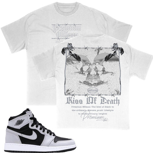 Premium Milano Mens Kiss Of Death Crew Neck T-Shirt S25331-22 White