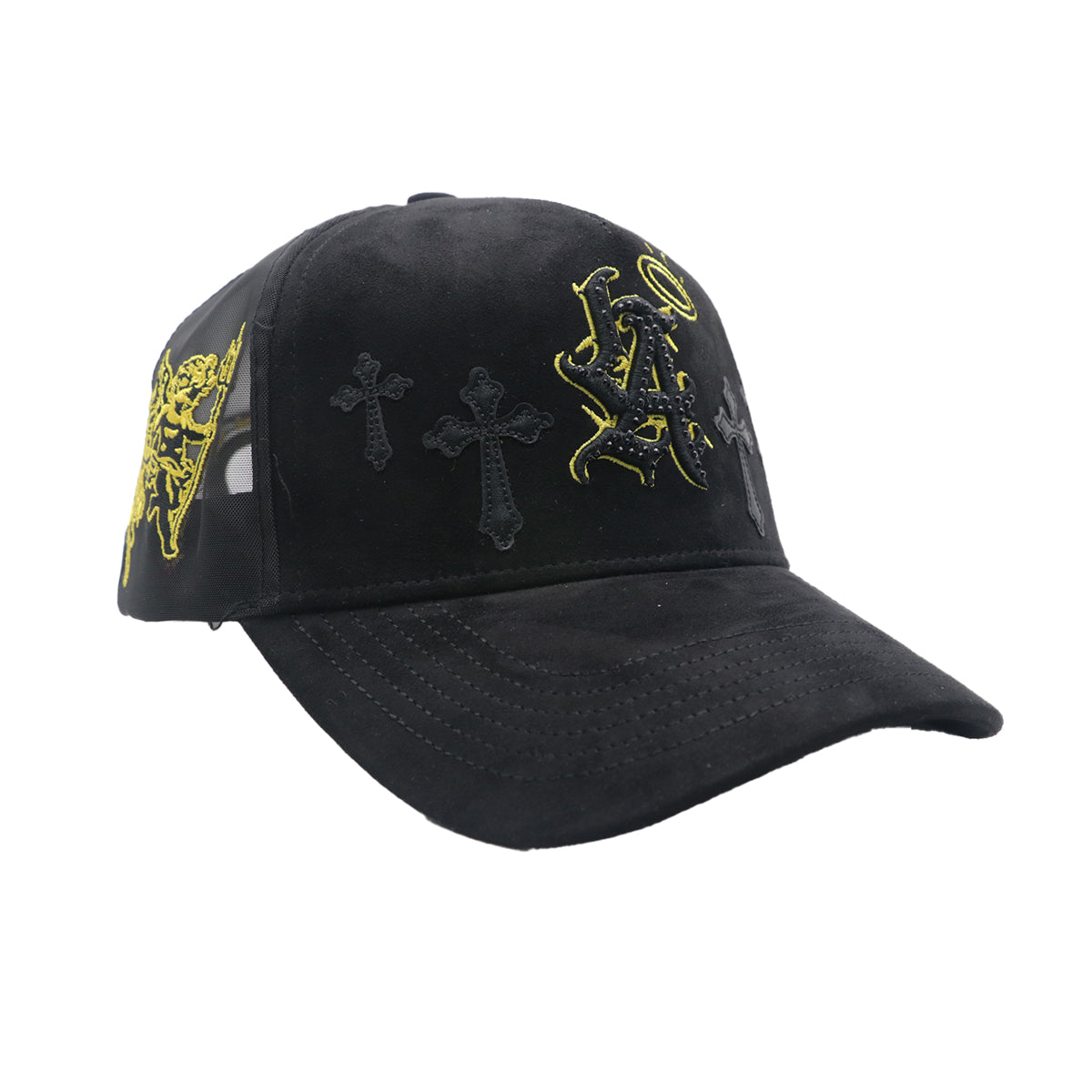 Premium Milano Unisex Los Angels Trucker Hat 2602 Black