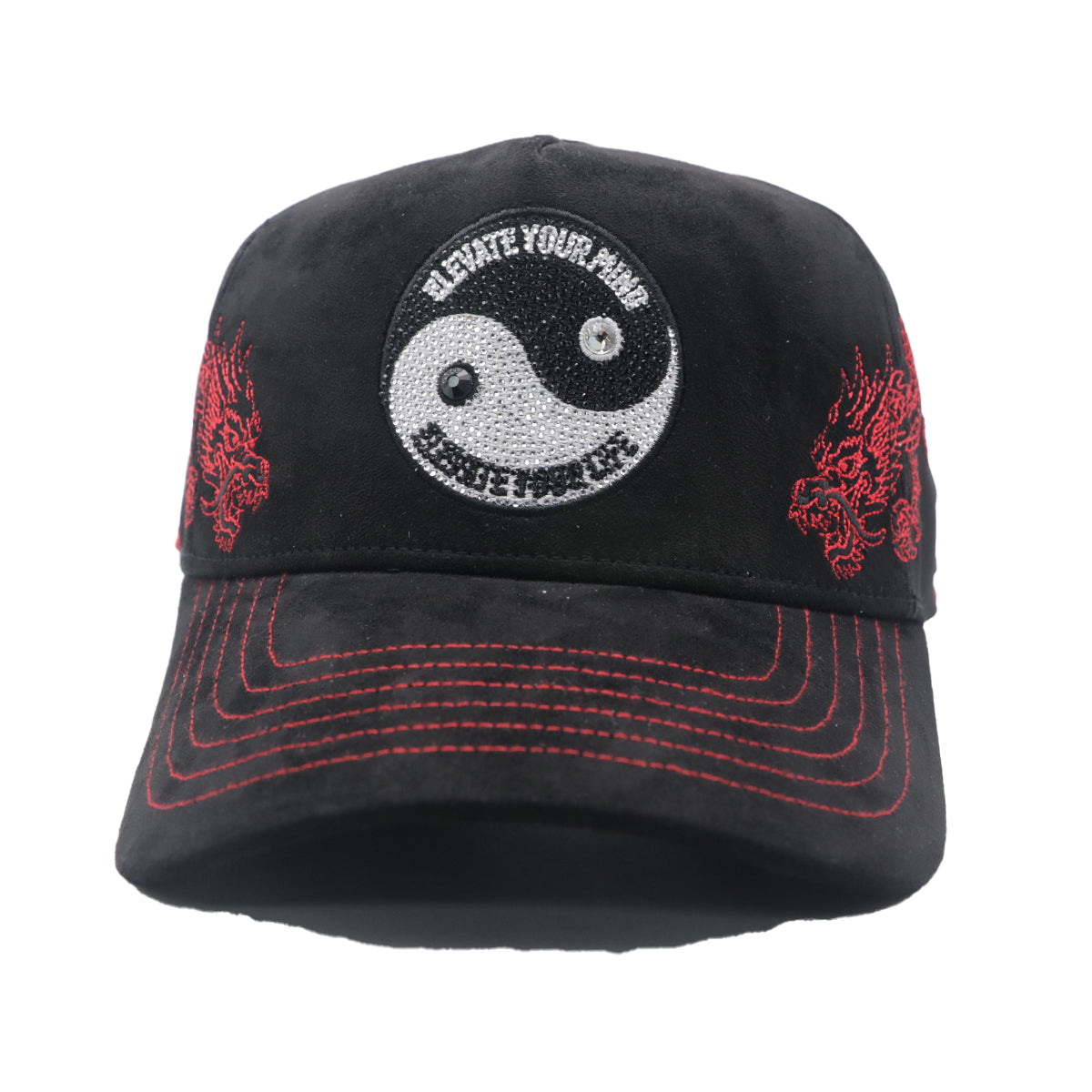Premium Milano Unisex Ying Yang Trucker Hat 2603 Black