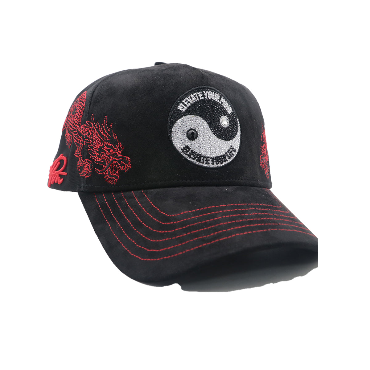Premium Milano Unisex Ying Yang Trucker Hat 2603 Black
