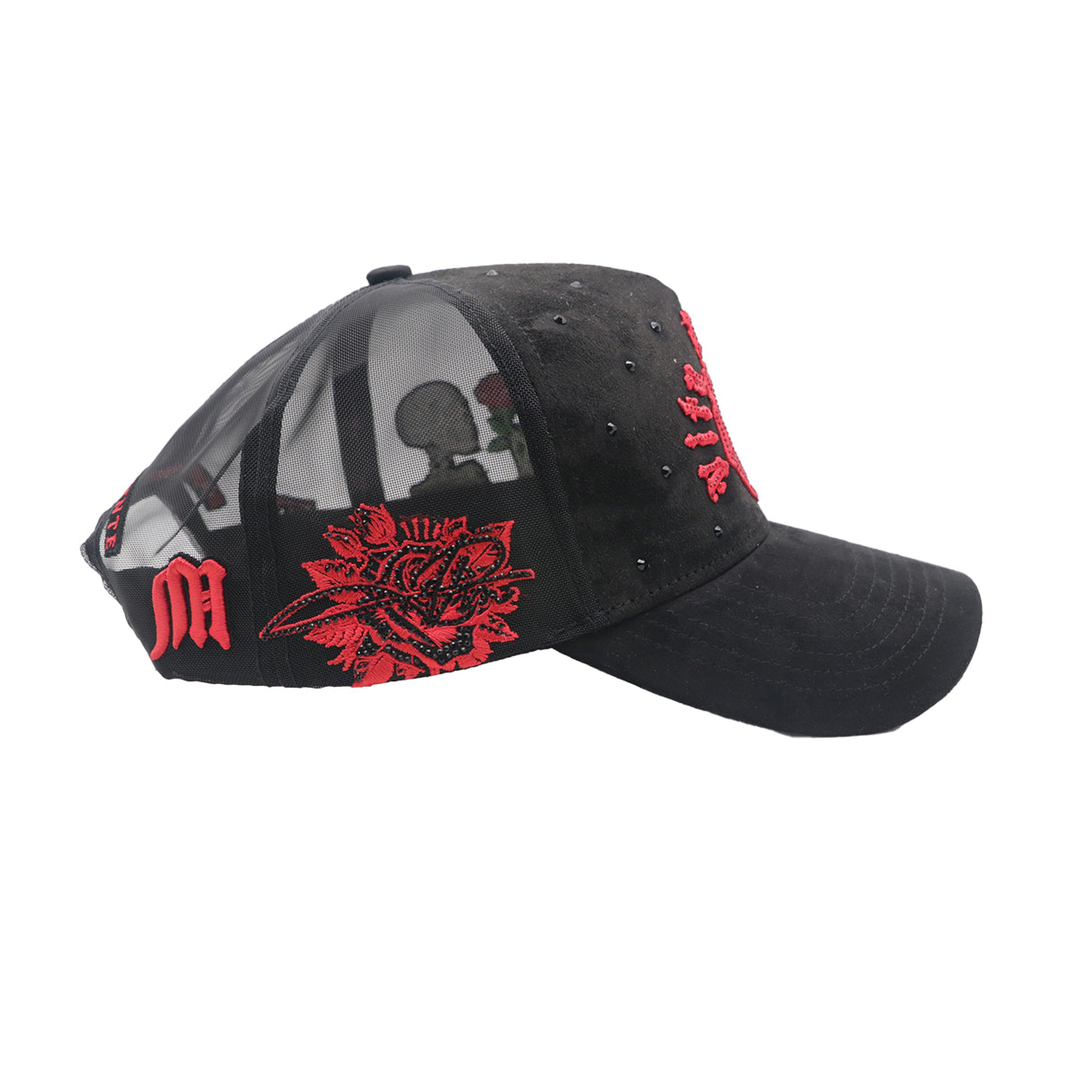 Premium Milano Unisex Stone Rose Trucker Hat 2604 Black