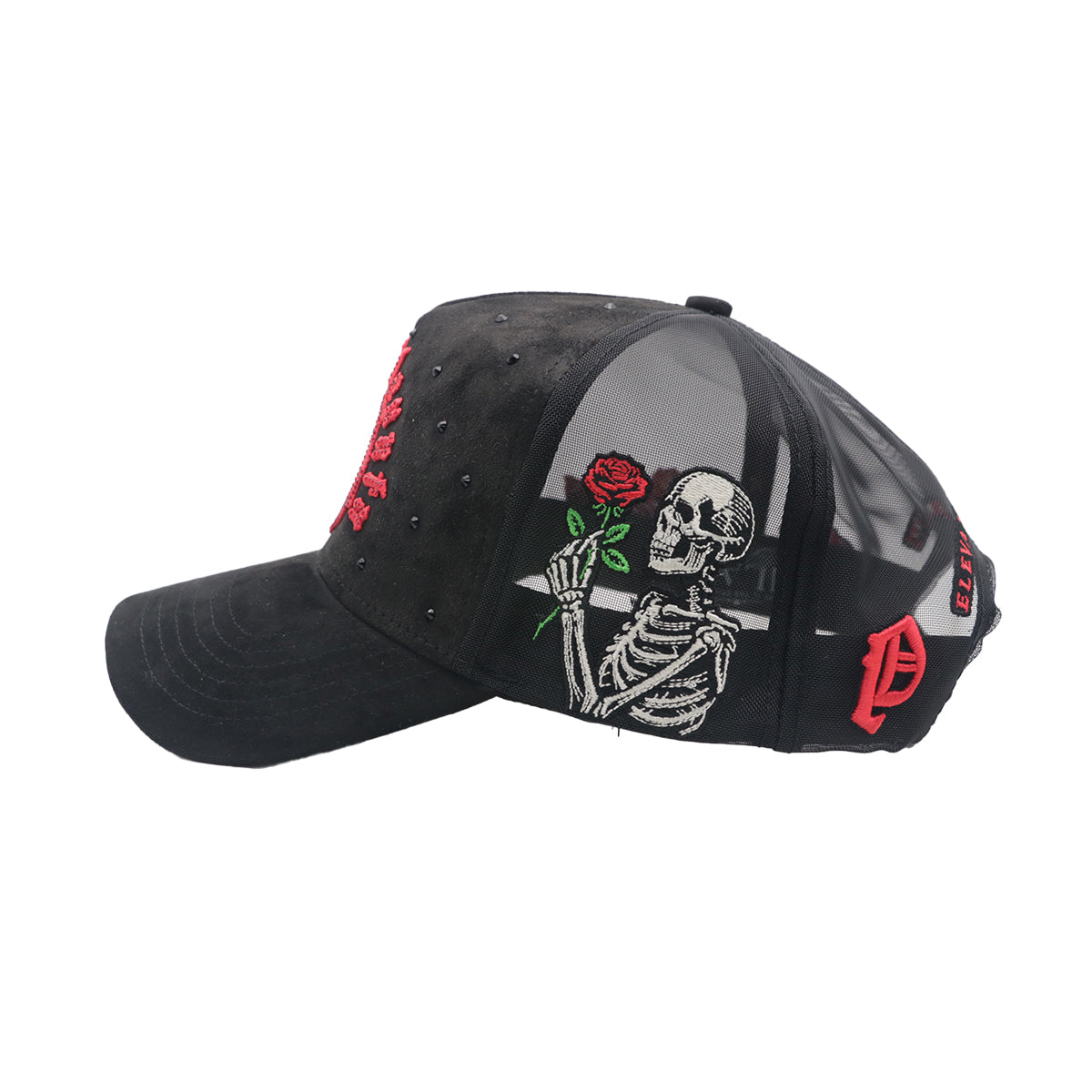 Premium Milano Unisex Stone Rose Trucker Hat 2604 Black