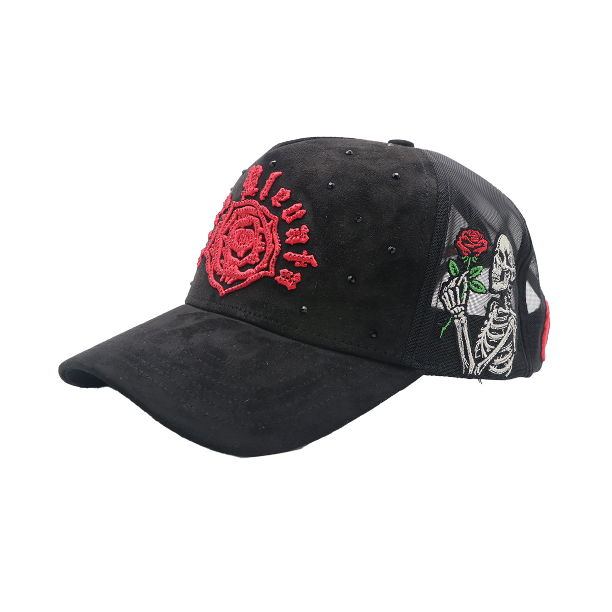 Premium Milano Unisex Stone Rose Trucker Hat 2604 Black