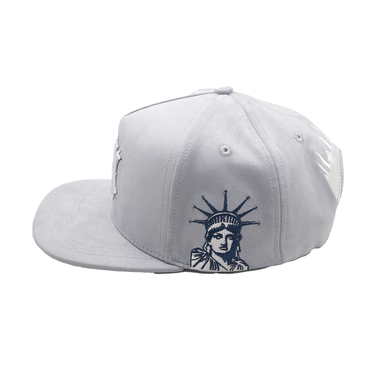 Premium Milano Unisex NY Snapback Hat 2605 Grey/Navy