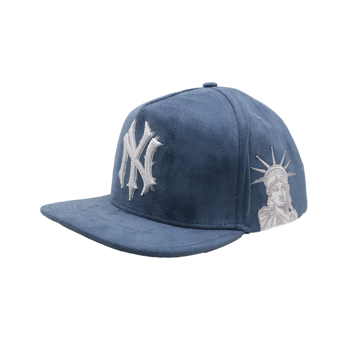 Premium Milano Unisex NY Snapback Hat 2606 Navy/White