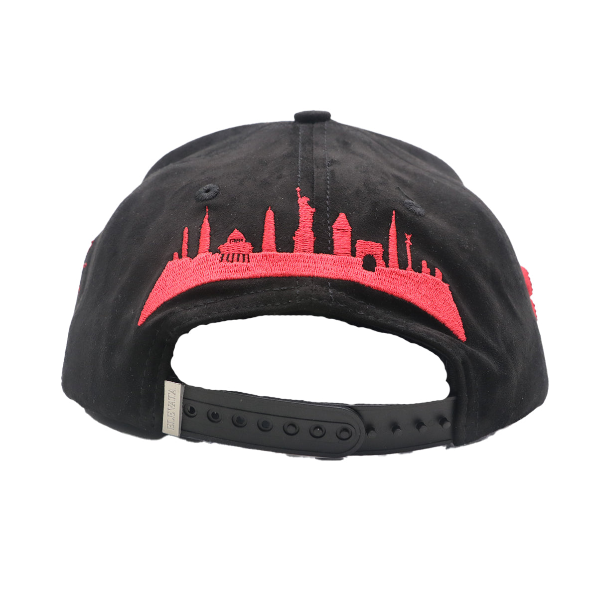Premium Milano Unisex NY Snapback Hat 2607 Black/Red