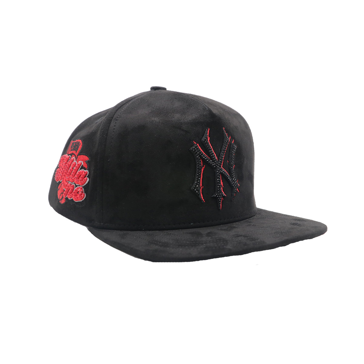 Premium Milano Unisex NY Snapback Hat 2607 Black/Red