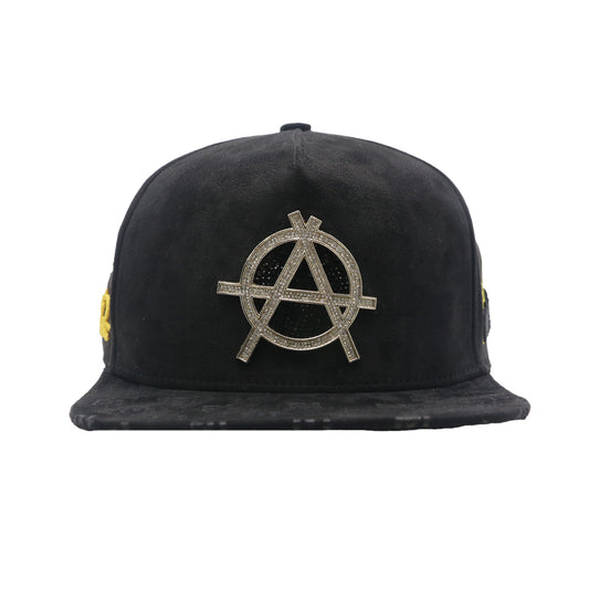 Premium Milano Unisex Anarchy Snapback Hat 2608 Black/Gold