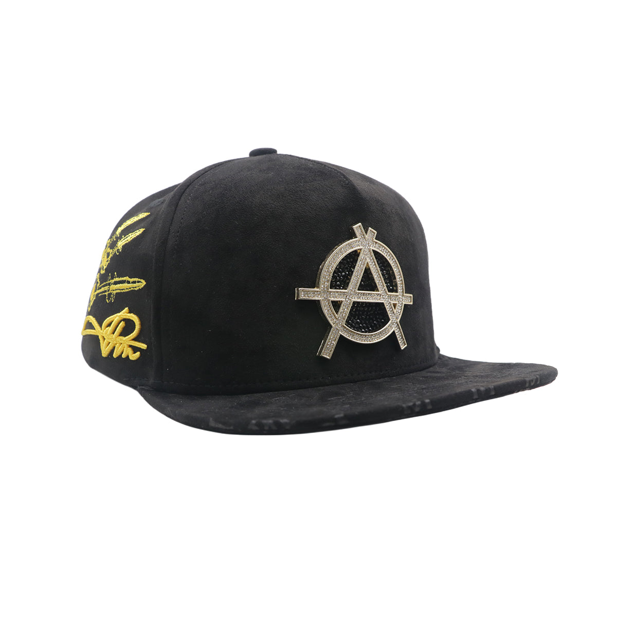 Premium Milano Unisex Anarchy Snapback Hat 2608 Black/Gold