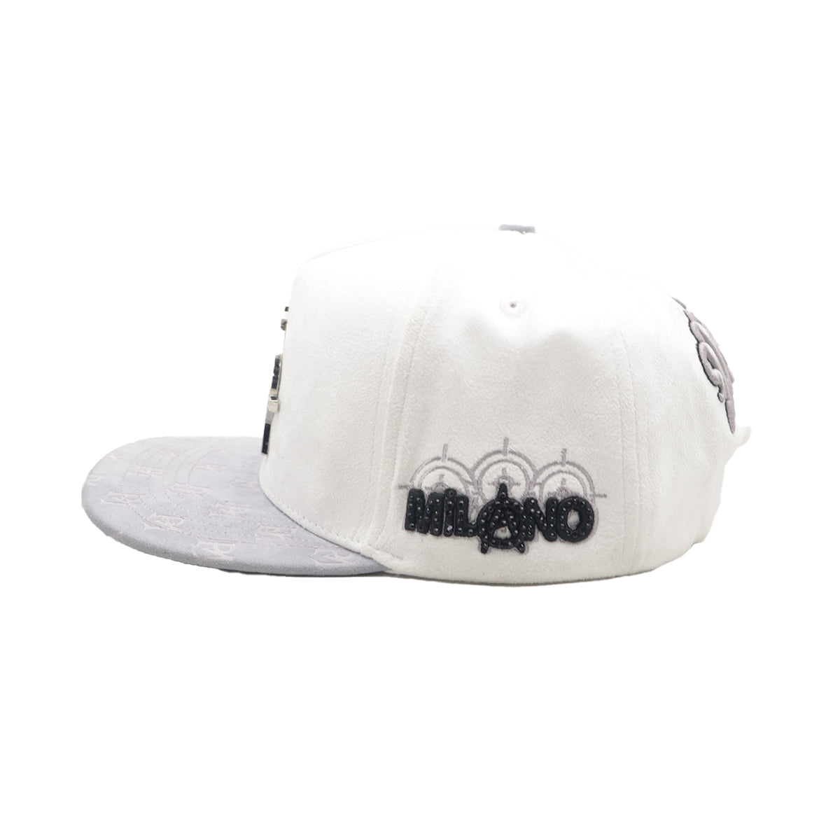 Premium Milano Unisex Anarchy Snapback Hat 2609 White/Grey