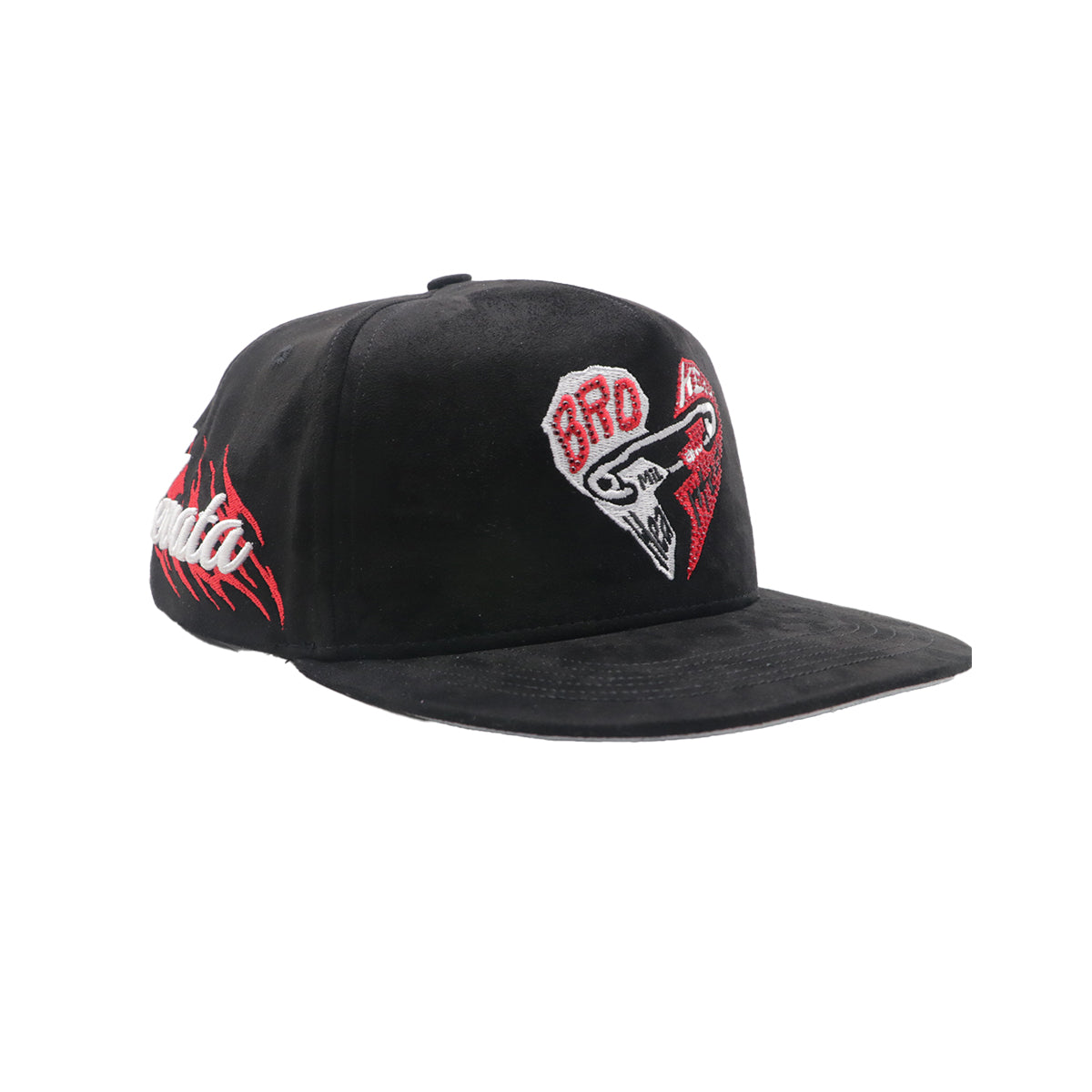 Premium Milano Unisex Broken Heart Snapback Hat 2612 Black/Red