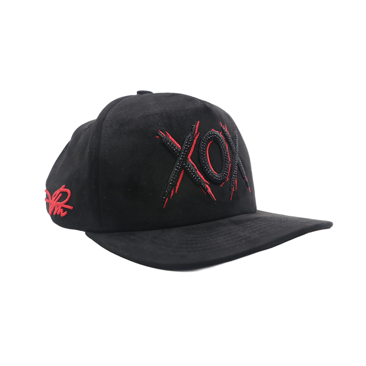 Premium Milano Unisex XOX Snapback Hat 2615 Black/Red