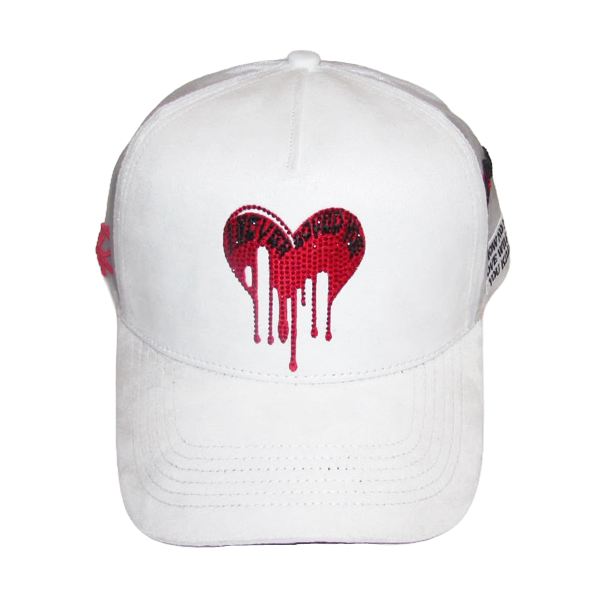 Premium Milano Unisex Never Loved You Trucker Hat 2619 White/Red/Black