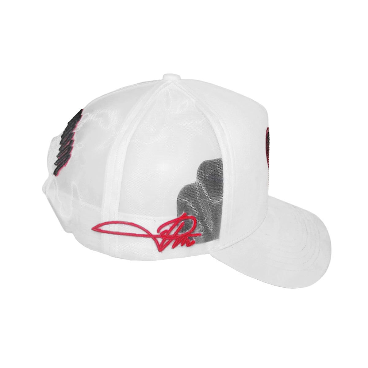 Premium Milano Unisex Never Loved You Trucker Hat 2619 White/Red/Black